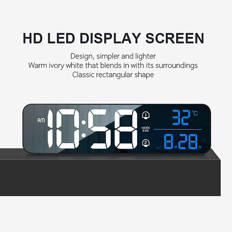 Big LED Digital Alarm Clock Temperature Date Display Desktop Clocks Voice Control Big LED Digital Alarm Clock Temperature Date Display Desktop Clocks Voice Control